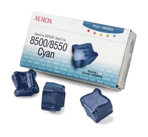 New, Pre-Owned - Xerox Solid Ink 8500/8550 Cyan (3 sticks) (108R00669)