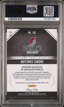 2018 Panini Instant #135 Anfernee Simons Autograph-Black 1/1 PSA 8