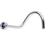 Tanzanite Screw Nose Ring Created with Crystals