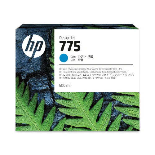 New, Pre-Owned - HP 775 Standard Yield Cyan (500ml) Ink Cartridge, 1XB17A
