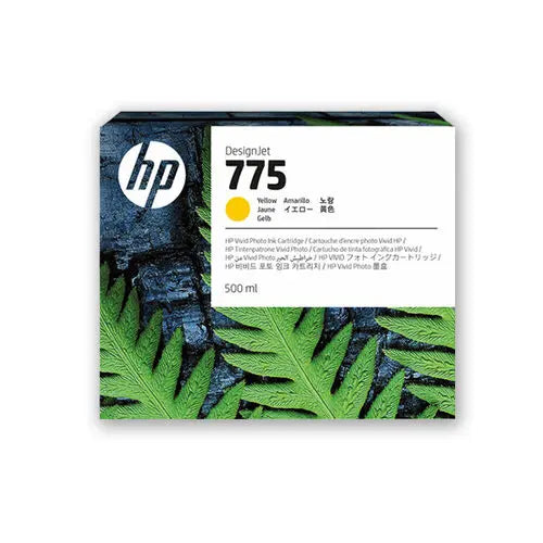 New, Pre-Owned - HP 775 Standard Yield Yellow (500ml) Ink Cartridge, 1XB19A