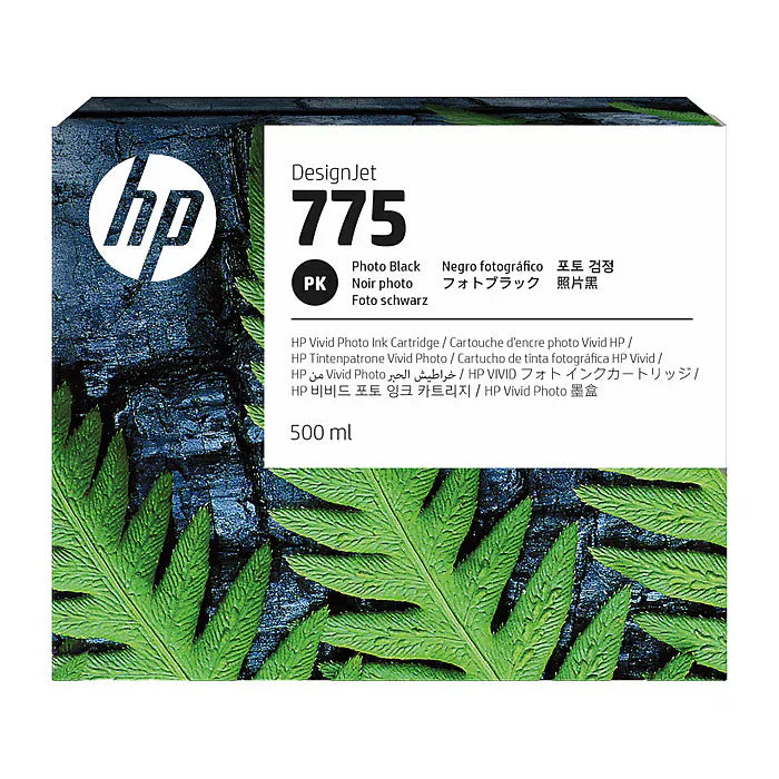 New, Pre-Owned - HP 775 Standard Yield Photo Black (500ml) Ink Cartridge, 1XB21A