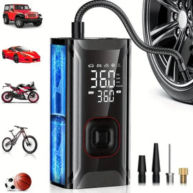 Tire Inflator Portable Air Compressor – Cordless 150PSI Pump with 10000mAh Battery for Car, Bike, Motorcycle, and Ball