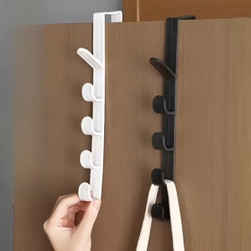 4-Hook Over-the-Door Adjustable Clothing & Bag Organizer