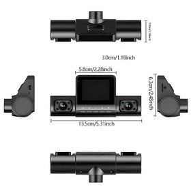 4-Channel Car DVR Dash Cam – 1080P Front, 720P Side & Rear, Night Vision