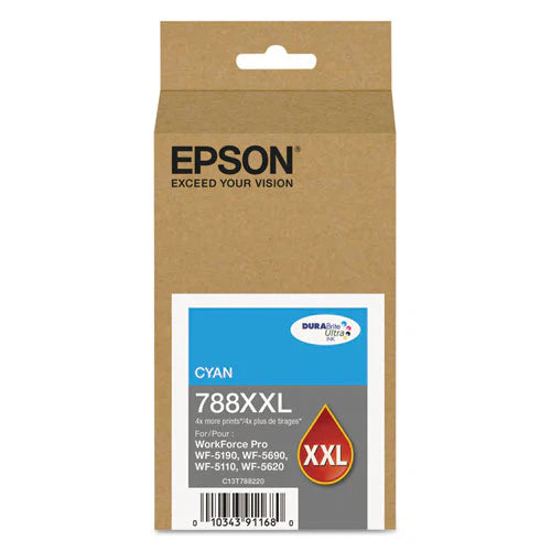 New, Pre-Owned - Epson 788XXL Extra High Yield Cyan Ink Cartridge, C13T78820