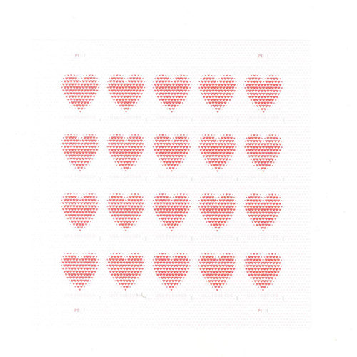 2020 Made of Hearts LOVE Forever postage stamps sheet of 20