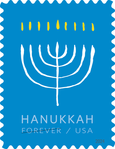2024 Hanukkah Forever postage stamps pane of 20
