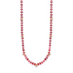 Pink Tourmaline Necklace with Faceted Gem Accents