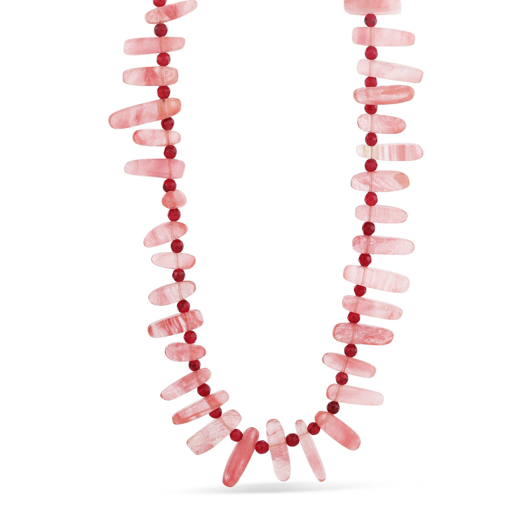 Rose Quartz Spike Necklace