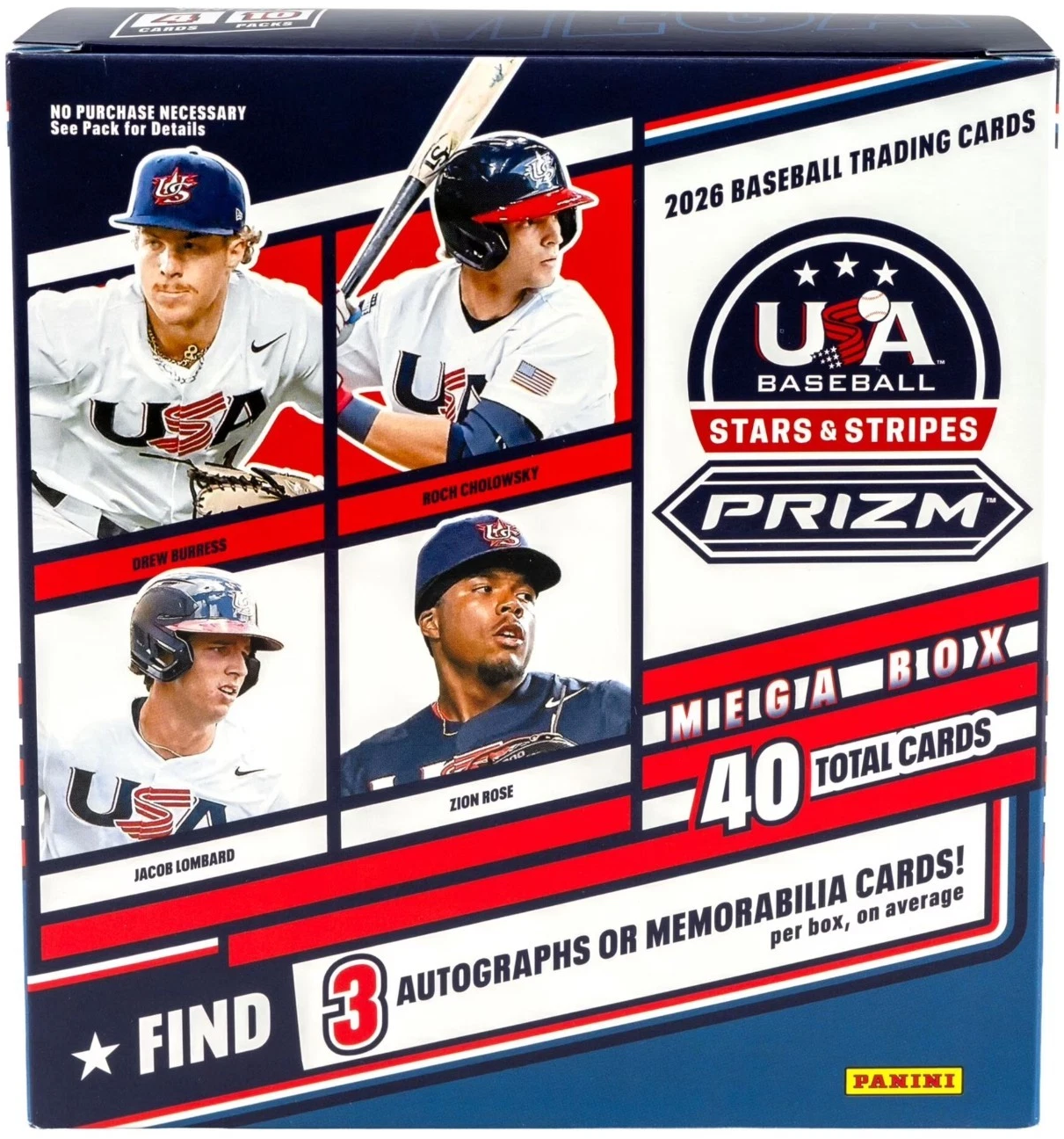 2026 Panini USA Stars & Stripes Prizm Baseball Mega Box