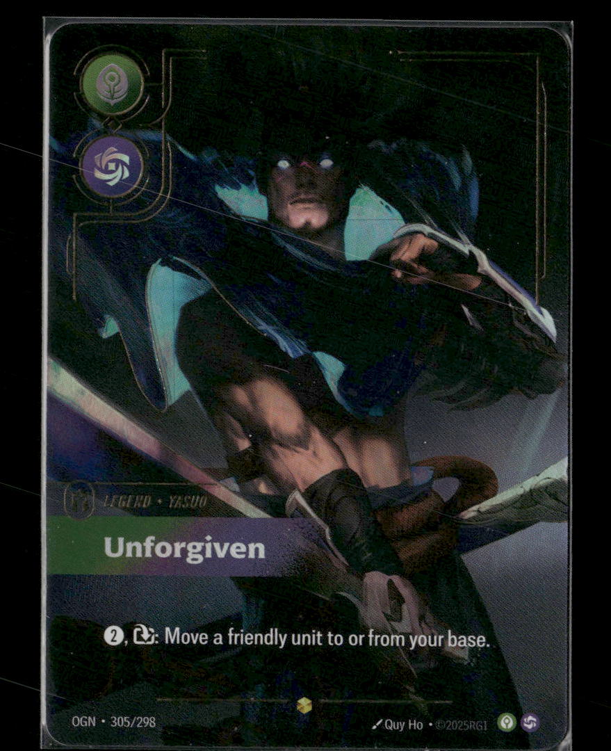 Yasuo - Unforgiven (Overnumbered) #305/298 Holofoil Showcase - Riftbound Origins