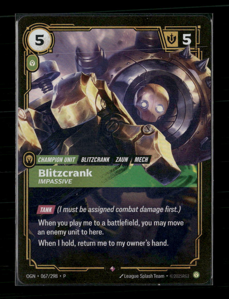 Blitzcrank - Impassive #067/298 - Riftbound Organized Play Promotional Cards