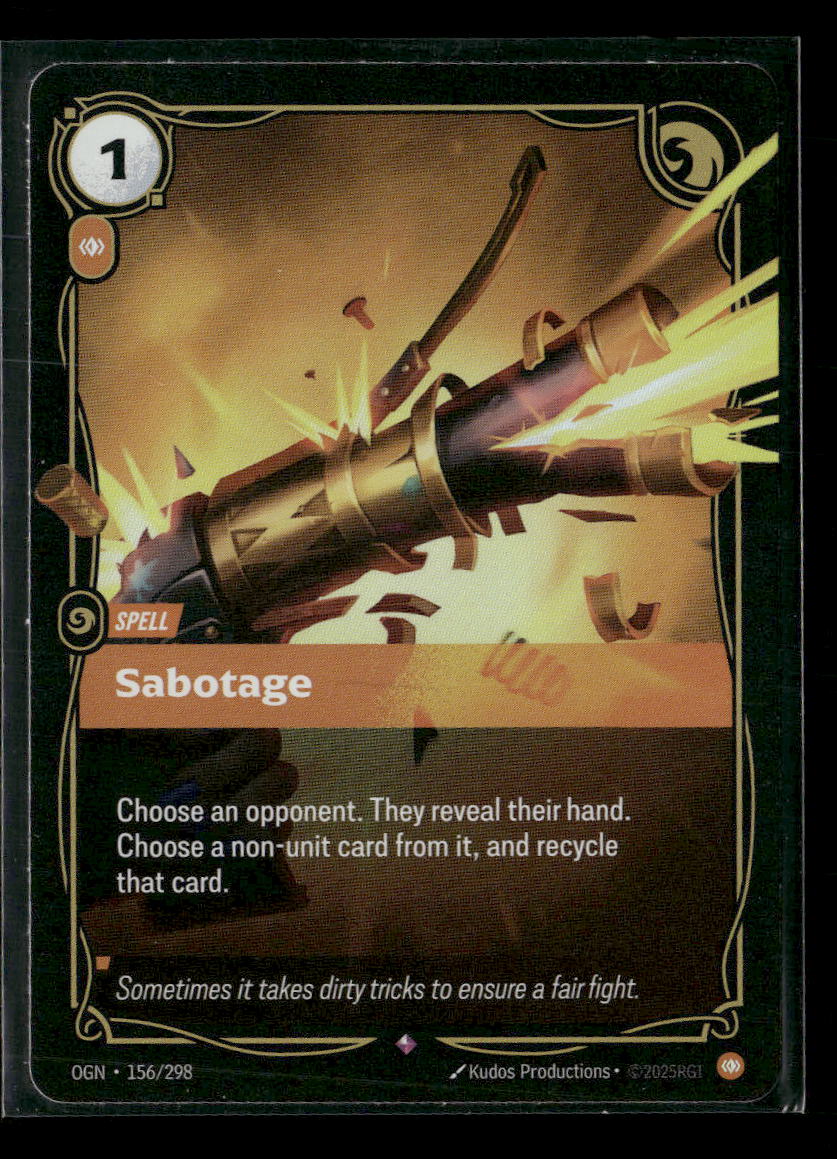 Sabotage #156/298 Rare - Riftbound Origins