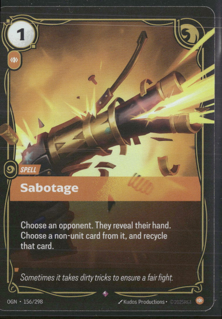 Sabotage #156/298 Rare - Riftbound Origins