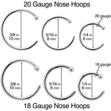 20G 5/16 Solid 14K Rose Gold Nose Hoop