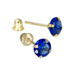 Solid 14k Yellow Gold .47 Carat Cubic Zirconia SEPTEMBER Birthstone Earrings