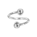 Solid 14k White Gold Spiral Twister Belly Ring