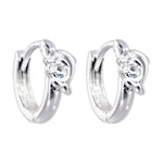 Sterling Silver Cubic Zirconia DOLPHIN Huggy Hoop Earrings