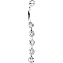 16G Solid 14K White Gold PARAGON Cubic Zirconia Drop Belly Ring
