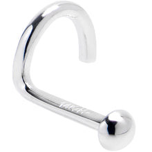 Solid 14K White Gold DOME Nose Ring