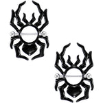 14G 5/8 Black Tribal Halloween Spider Nipple Shield Set