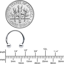 16G STEEL HORSE SHOE Circular Barbell 3/8 3mm