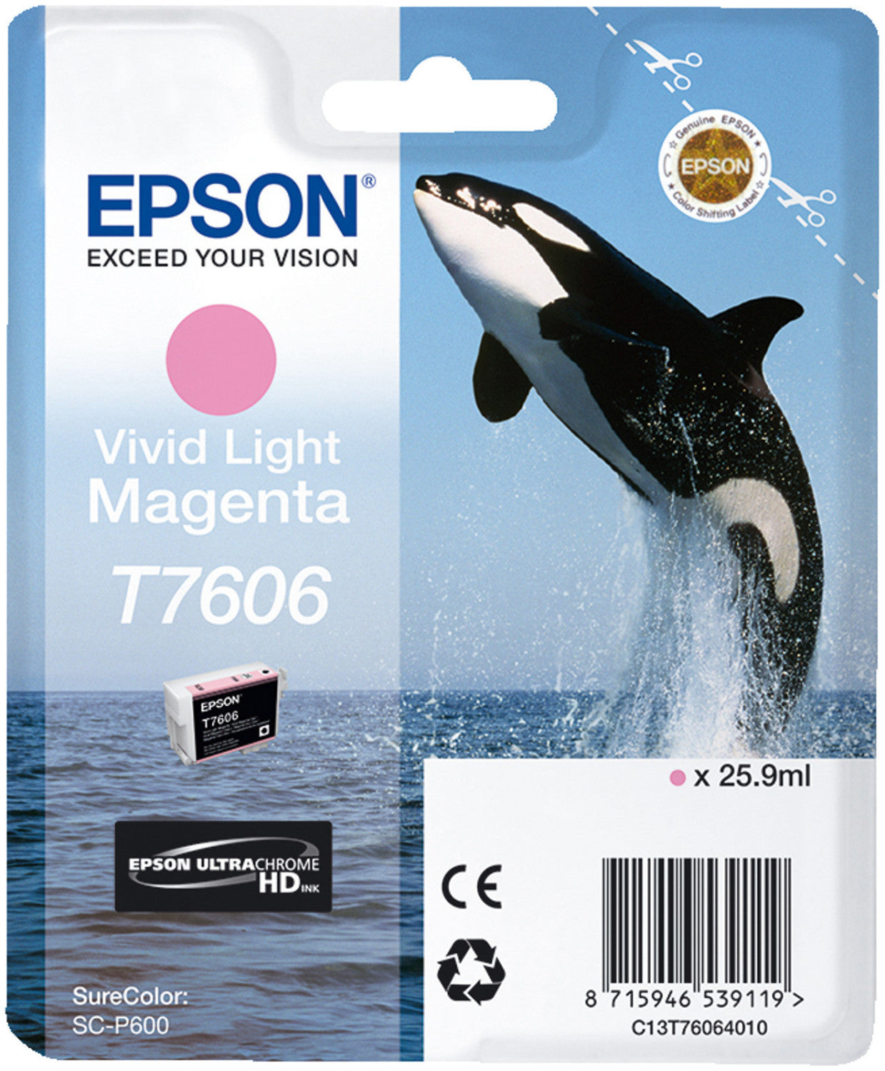 New, Pre-Owned - Epson Whale T7606 Light Magenta Ink Cartridge