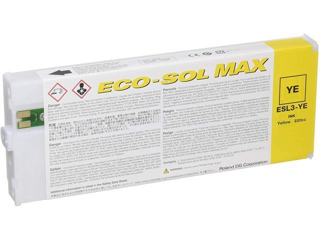 New, Pre-Owned - Roland Eco-Sol Max ESL3-YE Solvent Ink Cartridge 220ml Yellow
