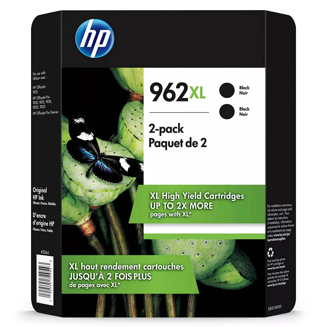 New, Pre-Owned - HP 962XL (3JA03AN) Black New, Pre-Owned - Ink Cartridge - 2 Pack