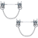 Aqua Gem Sterling Invisible Bioplast Demon Nipple Shield Set