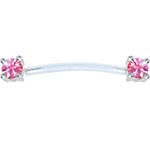 Invisible Bioplast Pink Round Solitaire Sterling Nipple Shield
