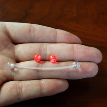 Pregnant Belly Button Ring Clear and Pink Glitter Pack Set