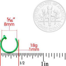 18G 5/16 Green Anodized Titanium Nose Hoop
