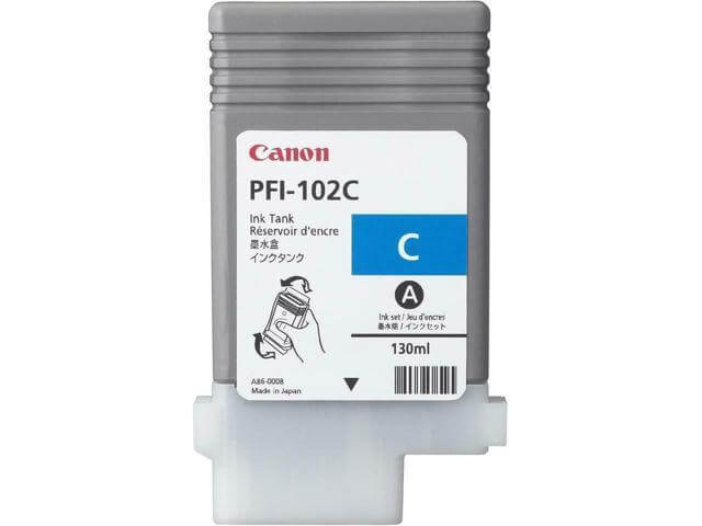 New, Pre-Owned - Canon PFI-102 130mL Cyan Ink Cartridge