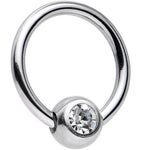 16G 5/16 Clear BCR Captive Ring Created with Crystals