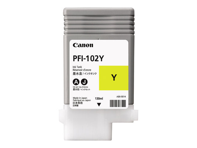 New, Pre-Owned - Canon PFI-102 130mL Yellow Ink Cartridge