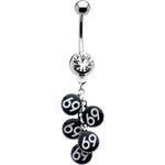 Crystalline Gem Dangling 69 Belly Ring