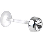 16G 3/8 Clear CZ Bioplast Tragus Labret Monroe