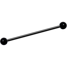 14G Black Plated Titanium Industrial Barbell Earring