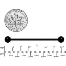 14G Black Plated Titanium Industrial Barbell Earring