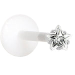 16G 3/8 Clear 3mm CZ Star Labret Monroe