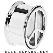 7/8 Stainless Steel Double Flare Peace Symbol Tunnel
