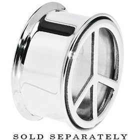 7/8 Stainless Steel Double Flare Peace Symbol Tunnel