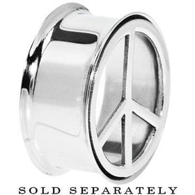 1 inch Stainless Steel Double Flare Peace Symbol Tunnel