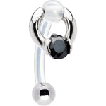 Black Zirconia Circular Drop Bioplast Intimate Piercing
