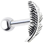 Sterling Silver 925 Feather Left Cartilage Earring