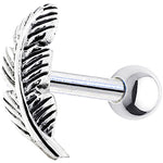 Sterling Silver 925 Feather Right Cartilage Earring