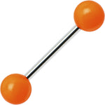 Orange Neon Barbell Tongue Ring