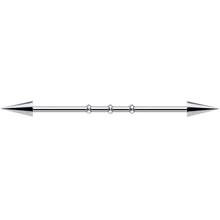 Surgical Steel Spiked Industrial Barbell Earring